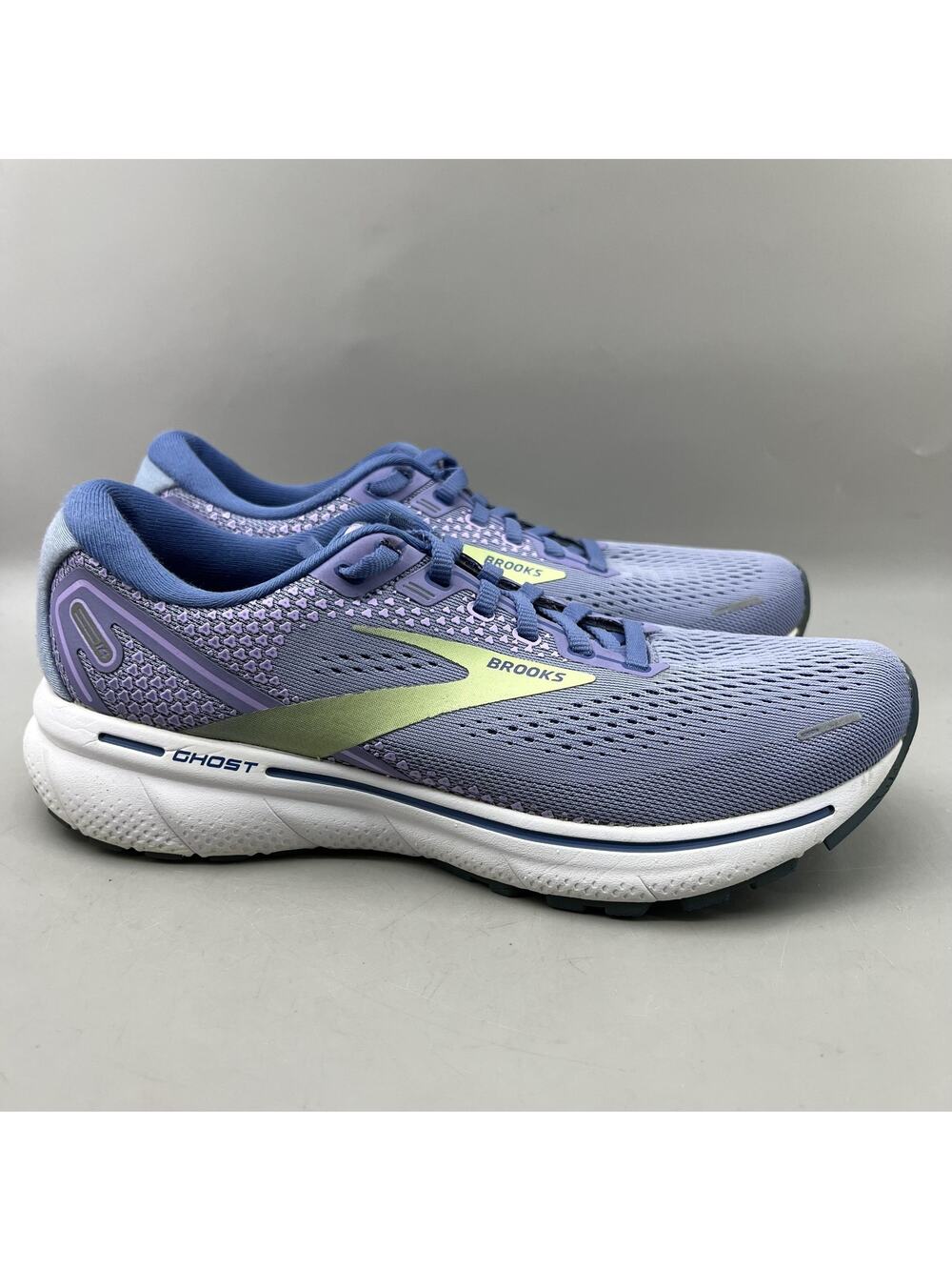 Brooks Ghost 14 Running Shoes Women Size 8 B Blue Purple Mesh Comfort Sneakers